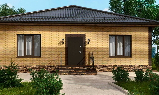 Проекты одноэтажных домов из кирпича | Строй-Трд - Отрадный от 3570 рублей