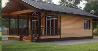 Проект одноэтажного дома из бруса с террасой - Строительство в отрадном от Строй-Трд от 132600 руб.